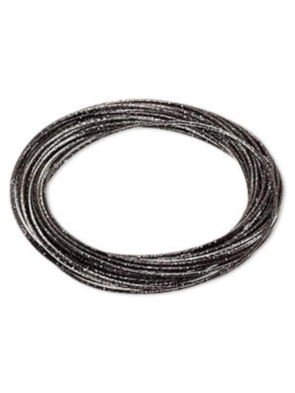 Multi Strand Metallic Ombre Black Silver Textured Interlocking Bangle Bracelet